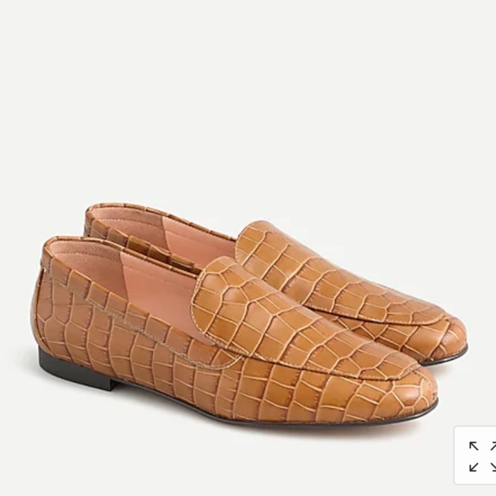 Cecile smoking slippers in croc-embossed leather